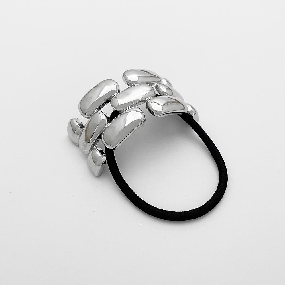 U-Shaped Minimalist Alloy Hair Tie with Bright Finish for Ponytails - European & American Style