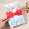 3PCS Baby Bow Headband Set Solid Color Nylon Baby Soft Elastic Wide Edge Headband Sweet Baby Headwear