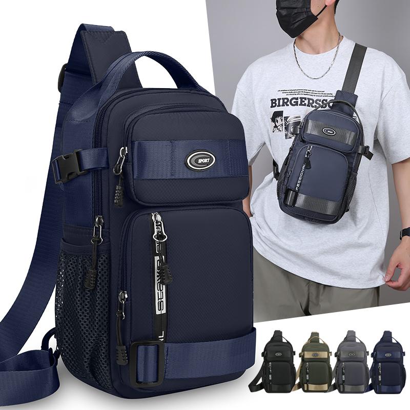 Multifunctional Men's Chest Bag Outdoor Cycling Sports Crossbody Bag Lightweight Shoulder Bag