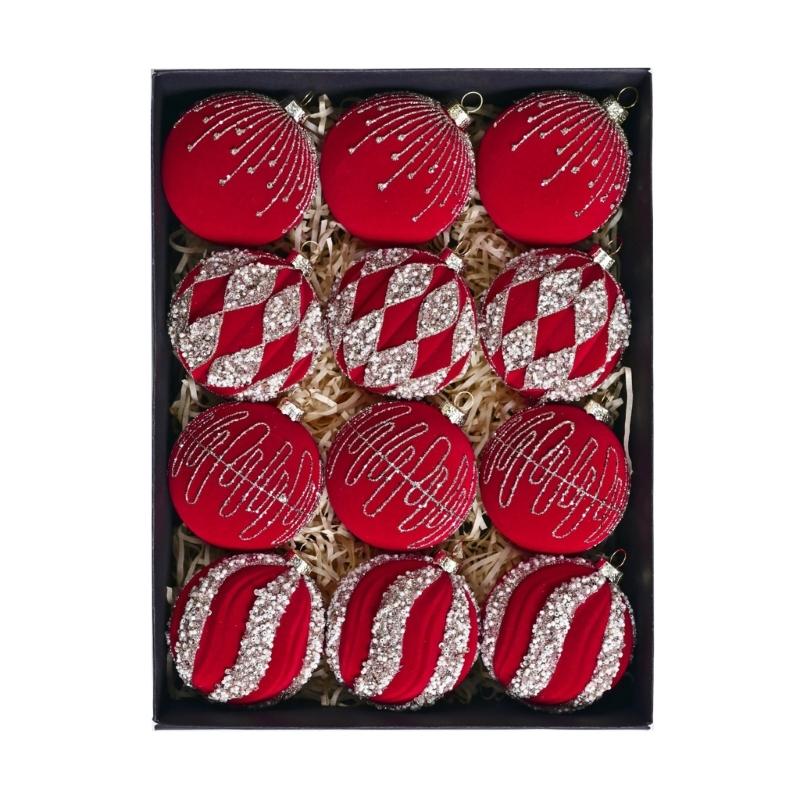 12 Pcs Christmas Ball Ornament Hanging Ball Christmas Tree Ornament For Indoor Outdoor Holiday Party Decorations