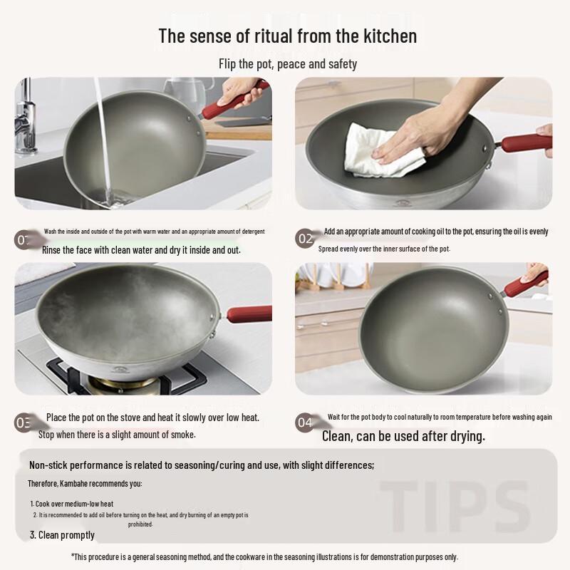 Kangbahe 5th Gen Stainless Steel Honeycomb Flat Bottom Wok