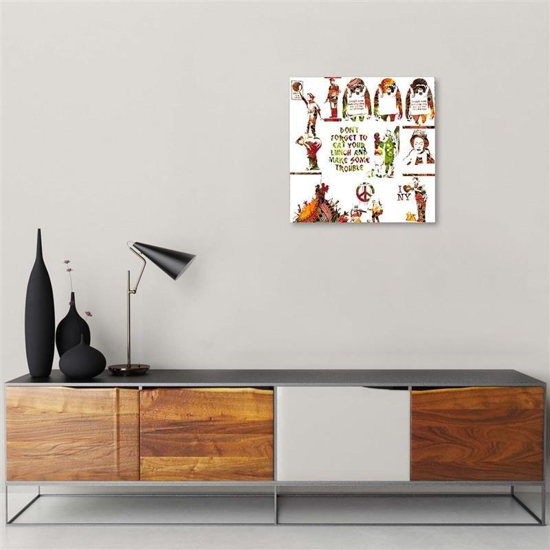 Canvas print, Banksy mural - collage of works by Street Art Spa