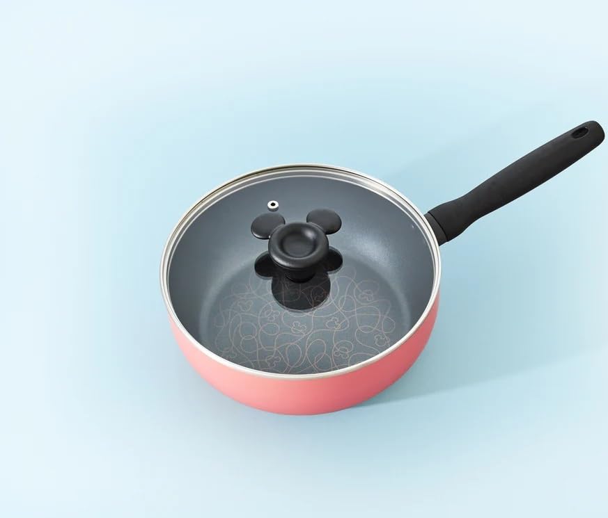 Meyer Disney Earthen Collection Chef's Pan 24cm with Glass Lid (Official Japanese Product) DEC-CP24FPK
