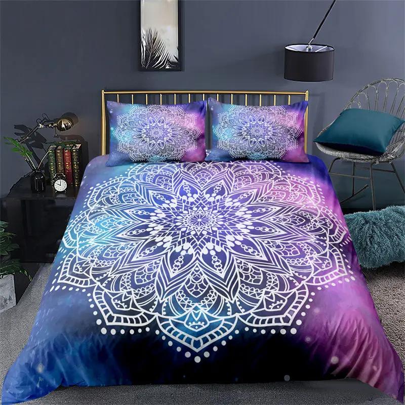 Soft Mandala Duvet Cover Set Bohemian Geometric Floral Bedding Set Microfiber Twin Full Queen King Quilt Cover For Bedroom Decor