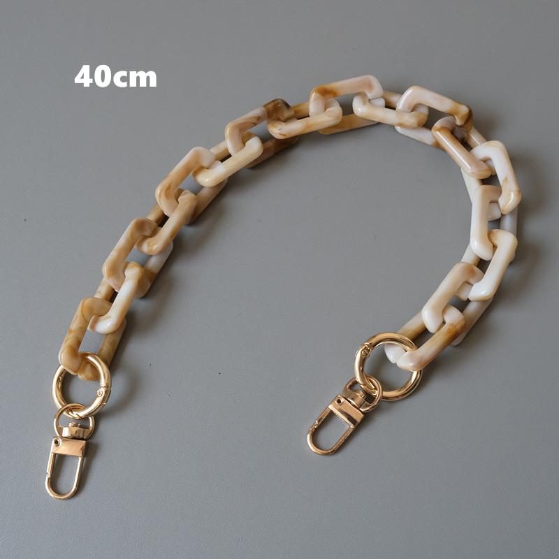 New Fashion Woman Bag Accessory Detachable Parts Replacement Chain Beige Resin Luxury Strap Women Acrylic Shoulder Handle Chain