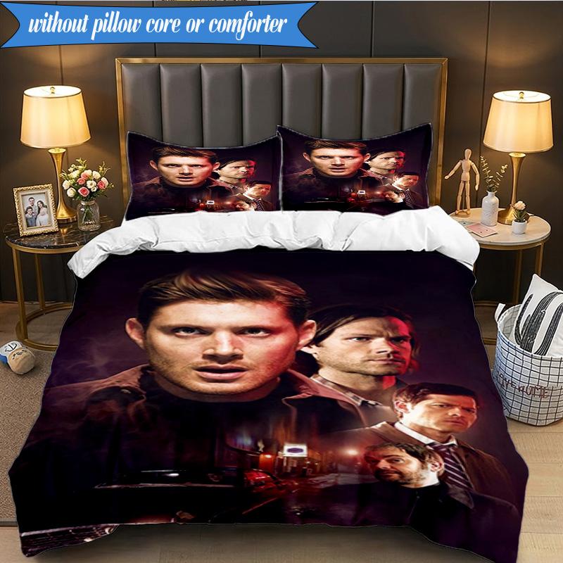 Super-natural Darkness Deliverance 3pcs Bedding set,Ideal for Bedroom, Dormitory,Including Duvet Cover And 2pcs Pillowcases,Fan Gifts