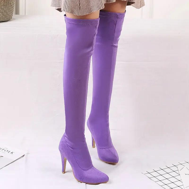 Fashion 2025 New Fashion Fall/Winter Super High Heel Stiletto Lace Up Super Long Scrub Ladies Over the Knee Boots