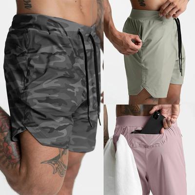 Einlagige, schnelltrocknende, einfarbige kurze Hose für Herren, Fitness-Jogginghose, Sport-Shorts, Jogginghose, Fitness-Workout, Freizeithose