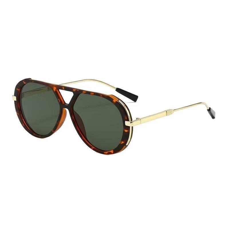 Double beam sunglasses new big face thin face European and American sunglasses women's high-end sunscreen retro sunglasses summer