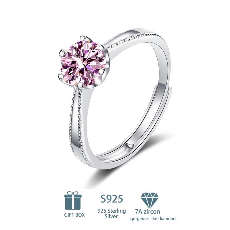 Tancise Classic 925 Sterling Silver 7A Zircon Moissanite Ring for Ladies Jewelry Women Wedding Party Gifts