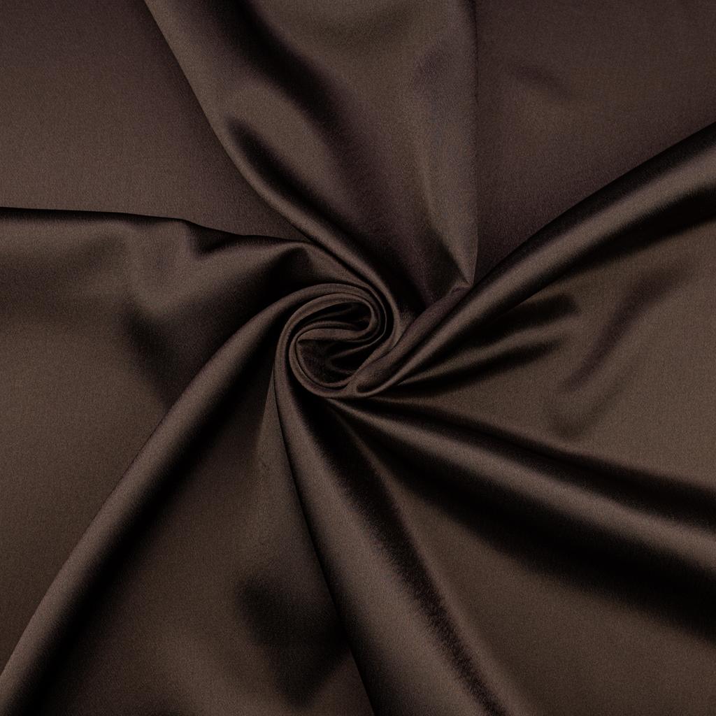 Satin Crepe Fabric, Chocolate Color