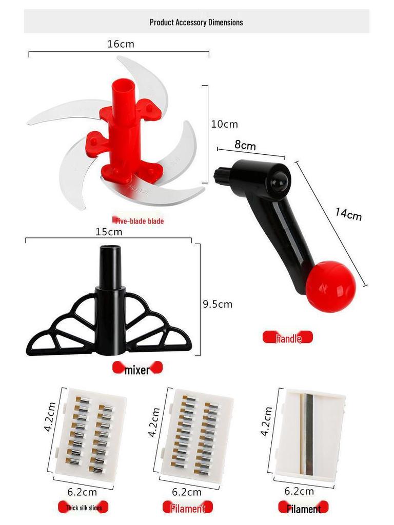 Manual Hand-Crank Meat Grinder & Vegetable Cutter: Kitchen Food Processor for Dumpling Filling & more.
