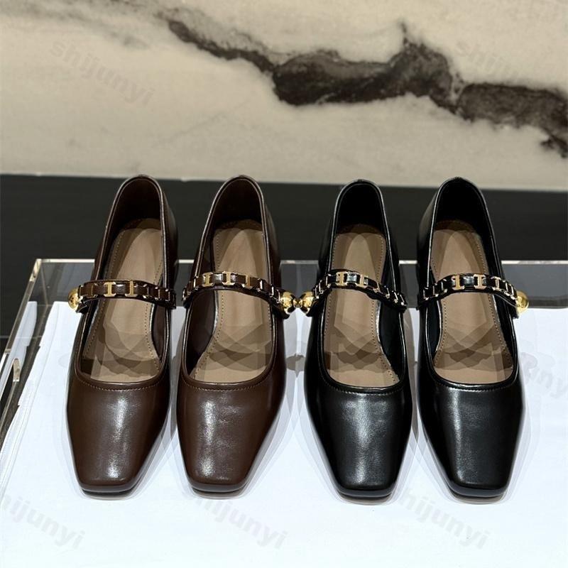 Pumps Shallow Square Toe Chunky Heels Medium Heel Mary Jane Shoes Fashion Comfortable Elegant High Heels Women's Shoes