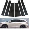 6Pcs Carbon Fiber Black Car Pillar Posts Kits For Toyota Highlander/Kluger 2014-2019 Auto Door Window Posts Stickers Trim