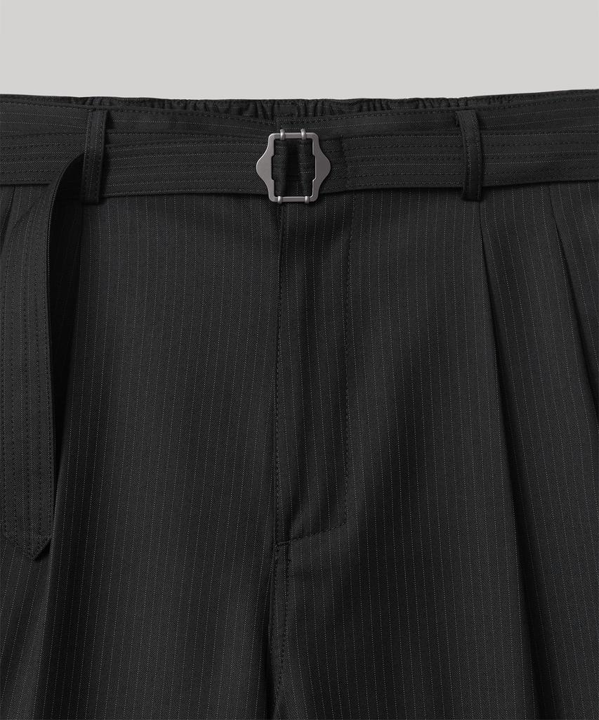ANOTHER OFFICE Hemingway Stripe Bermuda Pants (Black)
