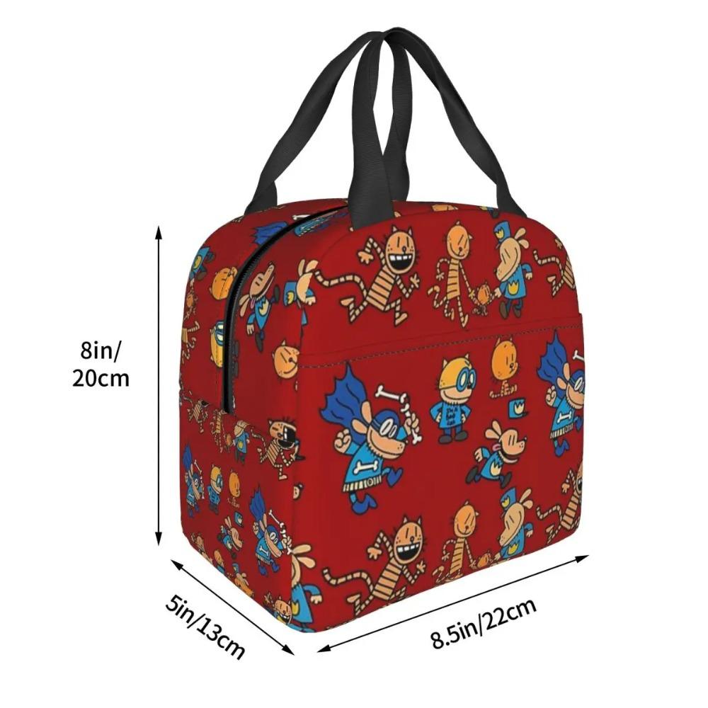 Dog Man, Petey, Lil Petey Combo Set Pack Insulated Lunch Bag for Kids School Cooler Thermal Food Box Tote Portable Lunch Boxes