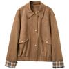 Sancai 2025 Winter Retro Plaid Loose Fit Zip-Up Jacket