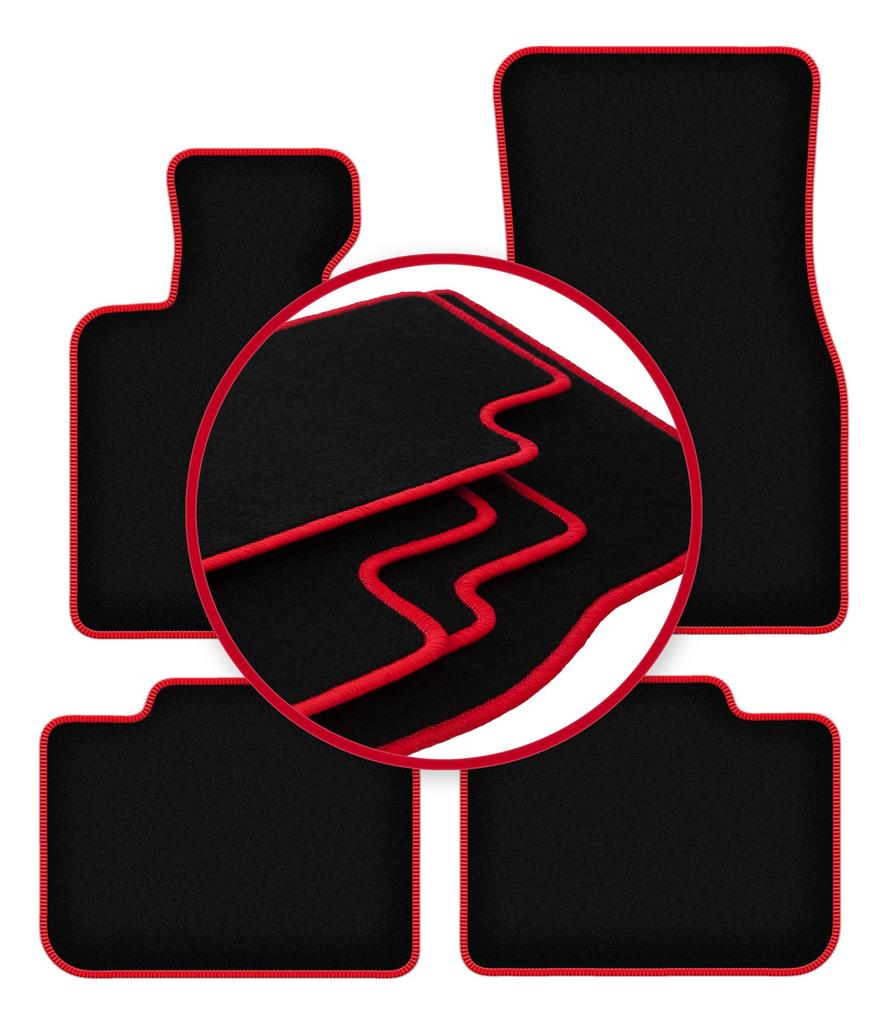Velour floor mats with red edge for: BMW 6 G32 GT Gran Turismo (2017-)