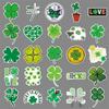 50 Sheets Waterproof Four-Leaf Clover Graffiti Stickers for DIY, Skateboard, Phone, and Luggage
