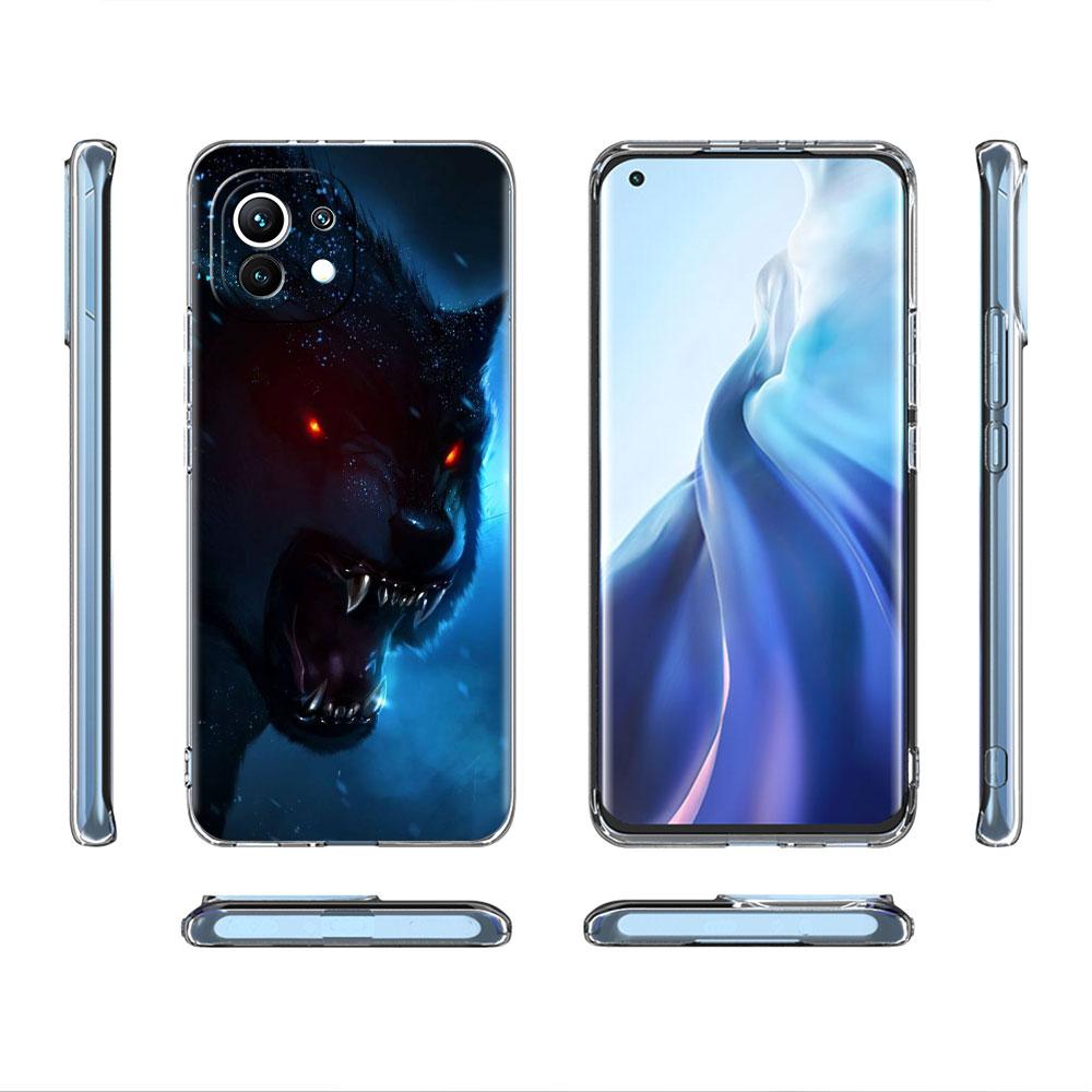 Clear Case For Xiaomi Mi Poco X3 NFC M3 Pro F3 F1 11 Lite 12 Note 10 11T 9T Transparent Phone Cover Lion Tiger Wolf