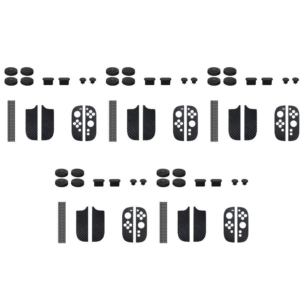 3/5Set Protective Accessories Bundle for Switch 2 Game Console Silicone Thumb Cap Grips Dust Plug Left Right Handle Stickers Kit