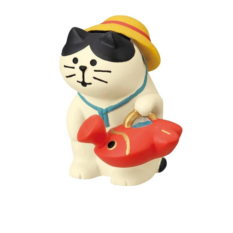 Japanese Cat Groceries Summer Courtyard Morning Glory Tide Play Gifts INS Resin Crafts DIY Small Ornaments Collection Gifts