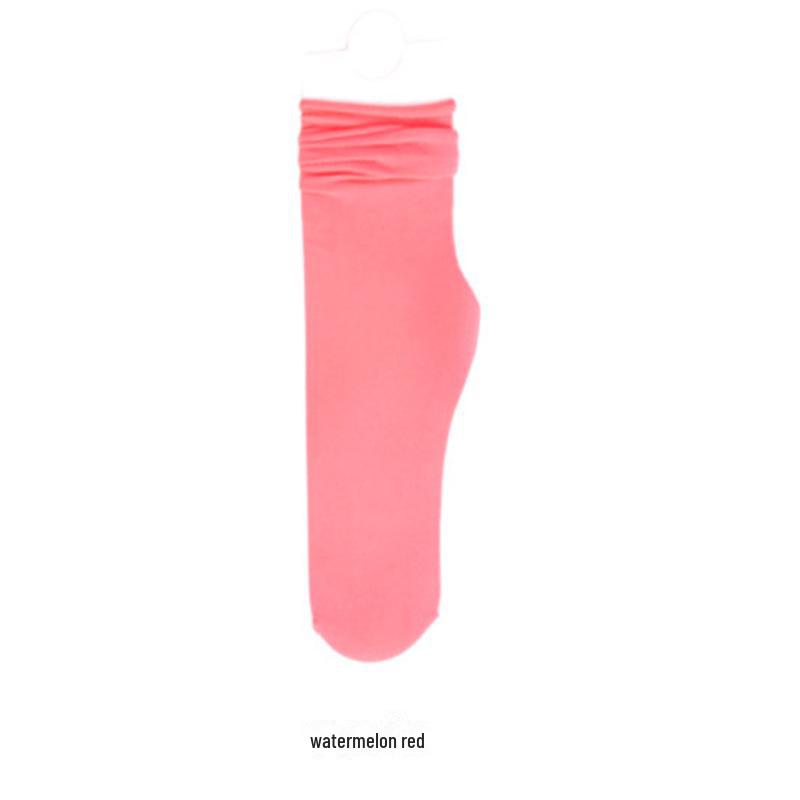 Women's Trendy Mid-Tube Ice Velvet Socks - Solid Colors and Fashionable Curls