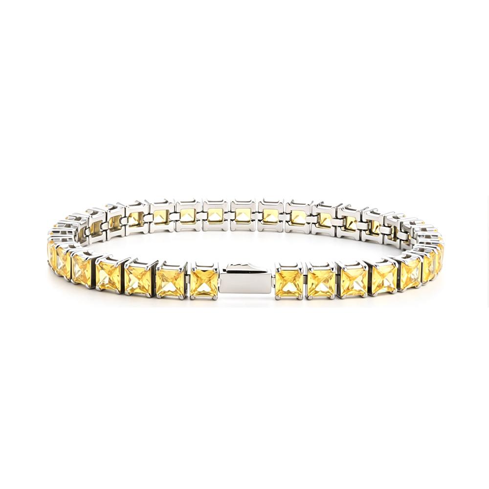 Multi-colored fashionable 4mm wide tennis chain, zircon sparkling hip-hop style exquisite jewelry bracelet for men and women