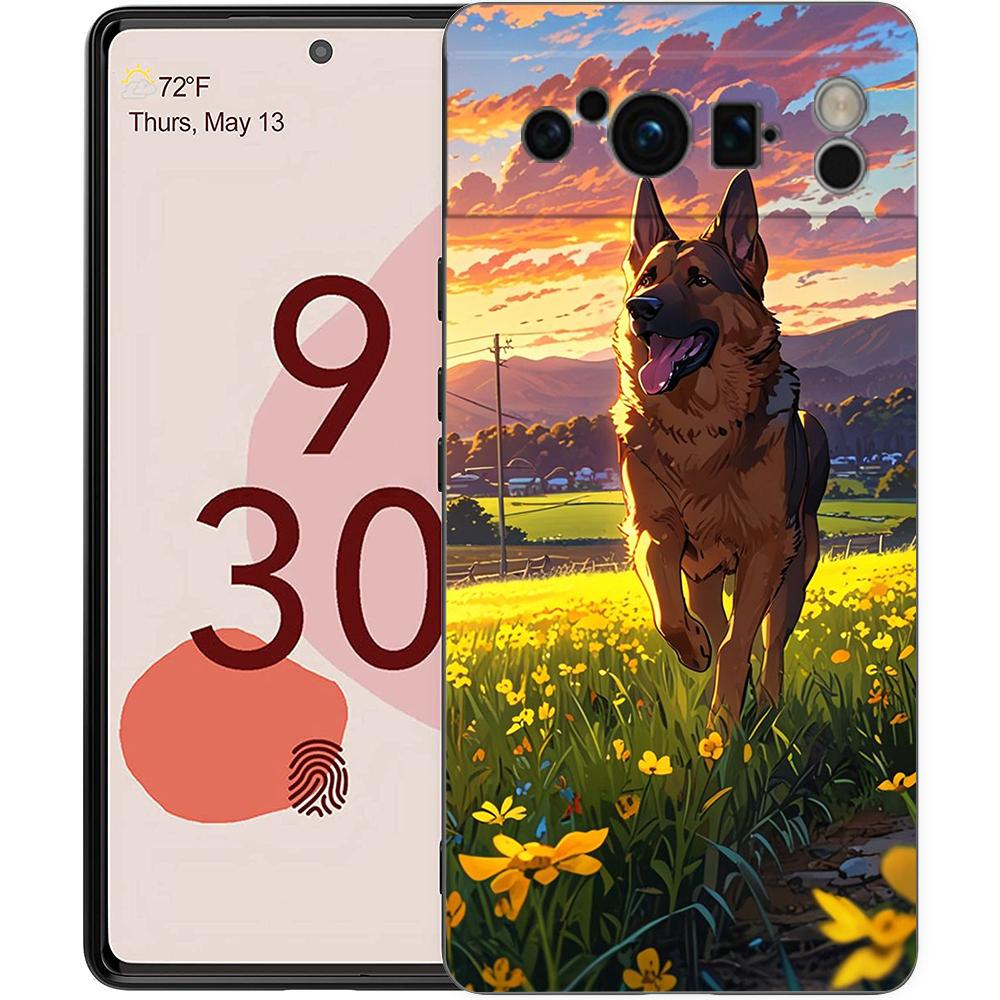 

Роскошный чехол для телефона Google Pixel 10 9 8 9A 8A 7 7A 6 Pro XL 6A 5G Черный Мягкая задняя крышка из ТПУ Красивая немецкая овчарка Pixel 10 Pro XL