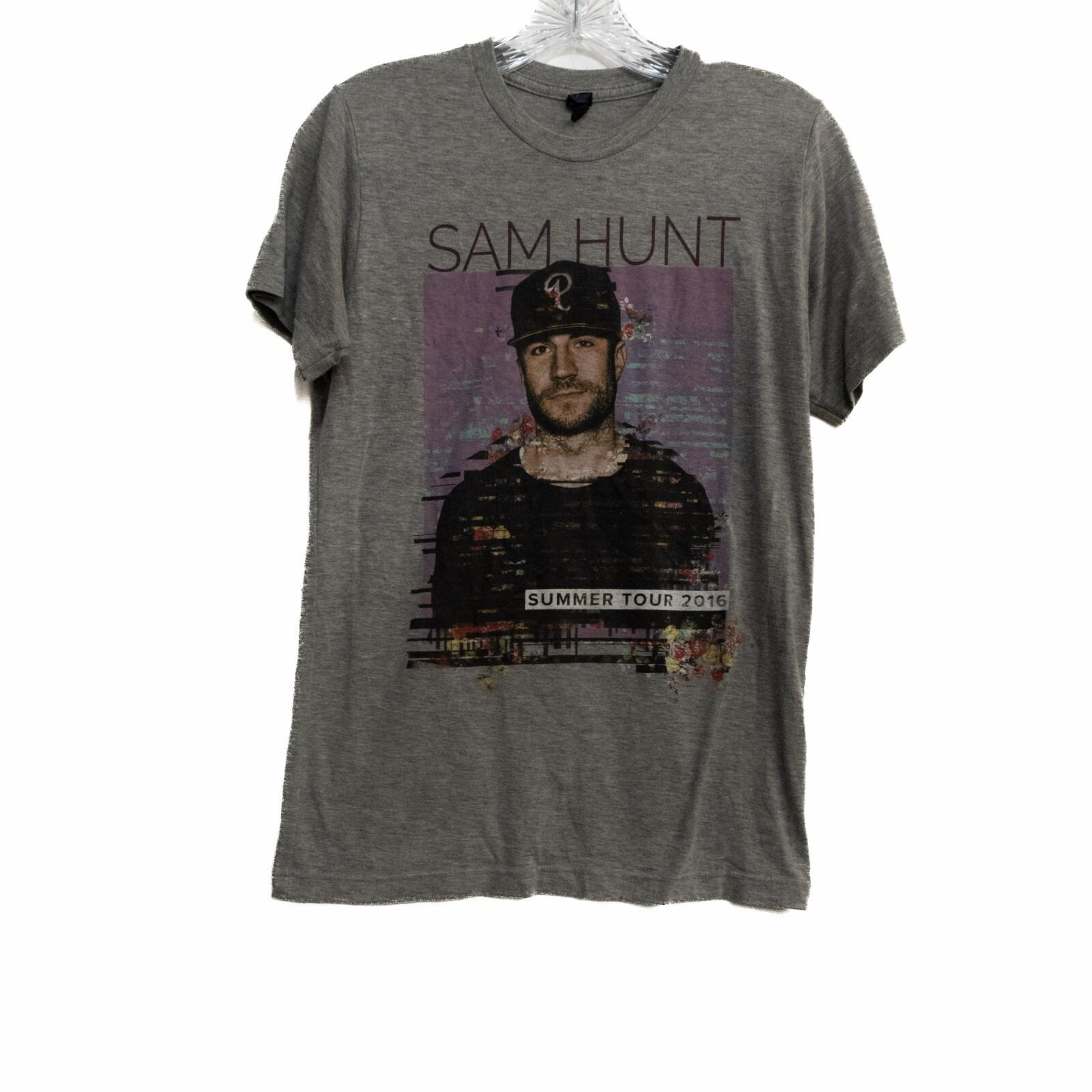 Tultex Sam Hunt Summer Tour 2016 Mens Gray T-Shirt Short Sleeve Crew Neck Size S L