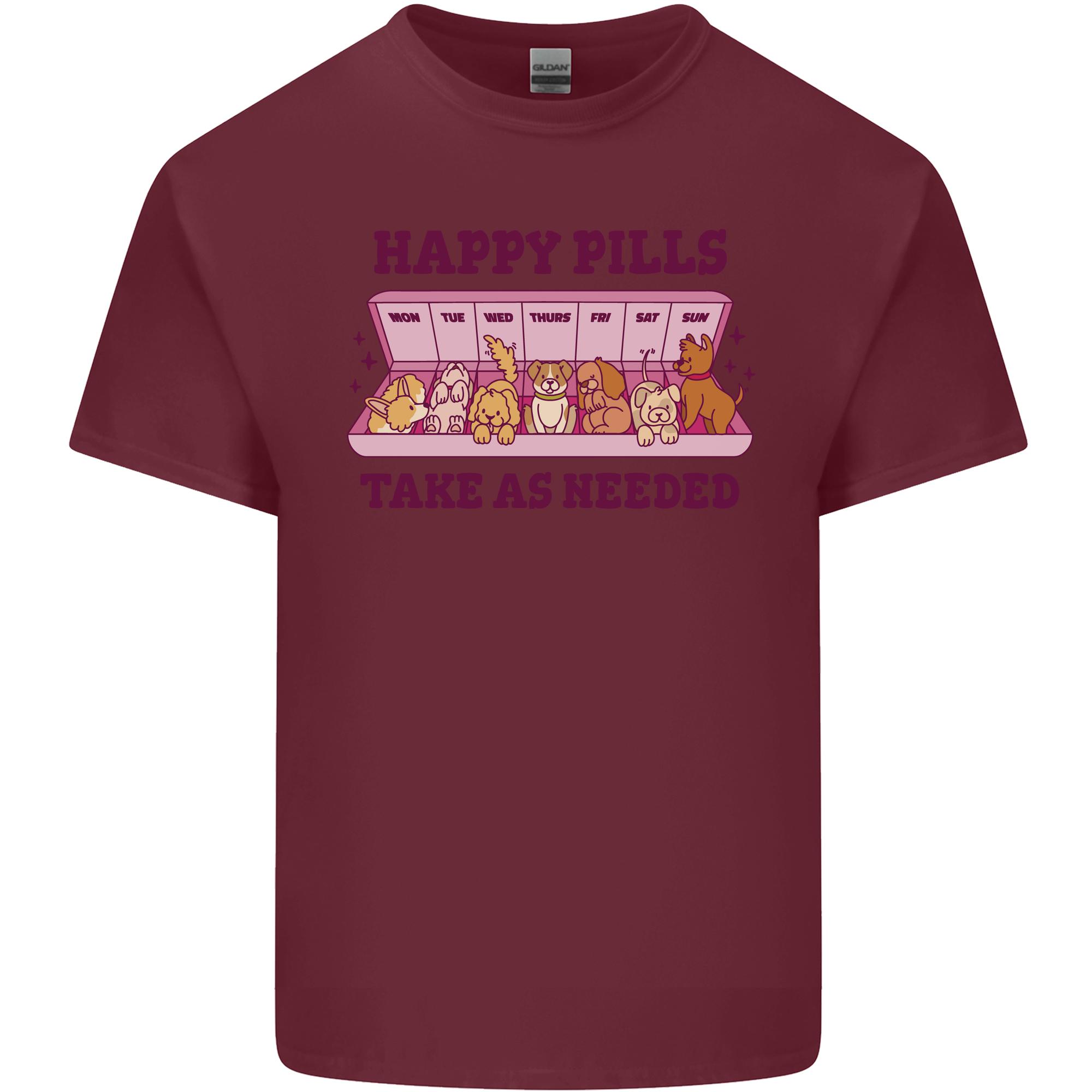 Dog Happy Pills Unisexs Light Cotton Tshirt S