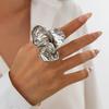 New Minimalist Gold Color Rings for Women Couples New Fashion Vintage Punk Big Flower Birthday Party Jewelry Gift