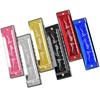 1PC Red Silver Black ABS Environmentally 10 Hole 20 Tone Harmonica Colorful C Key Harmonica Woodwind Instrument Plastic Parts