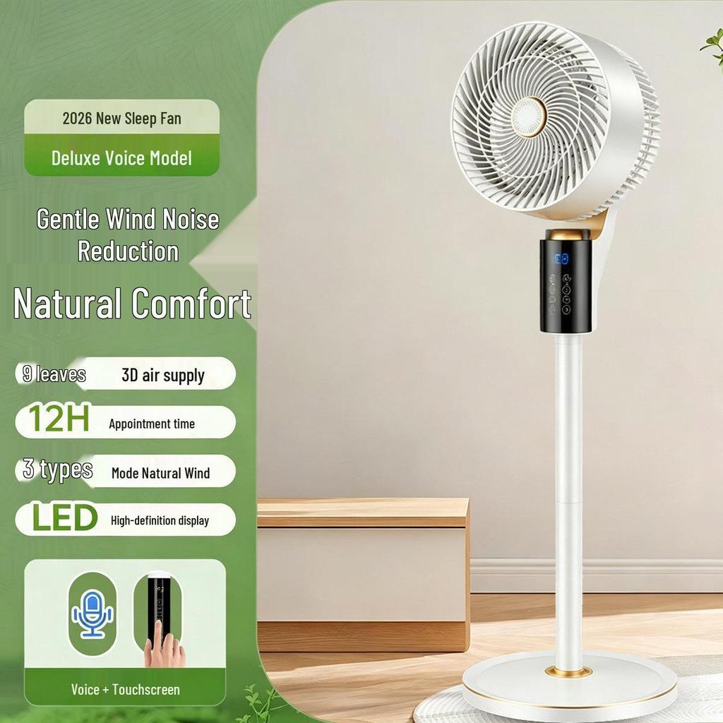 Smart Voice-Controlled Air Circulator Fan - High-Power Vertical Floor Fan with Remote Control
