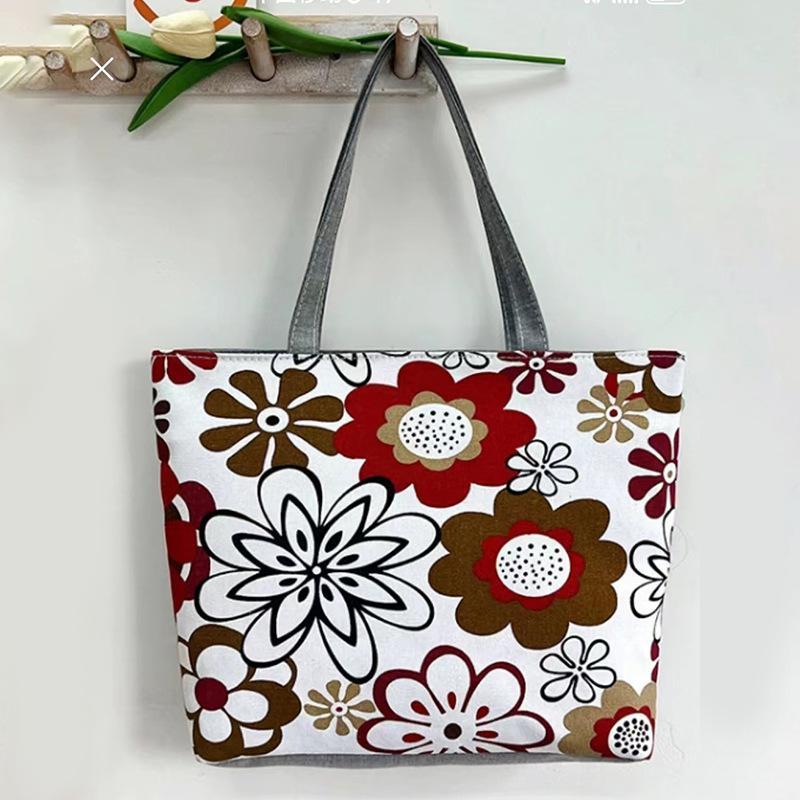 

Холщовая сумка-тоут с художественным принтом в корейском стиле - Женская сумка на плечо большой вместимости