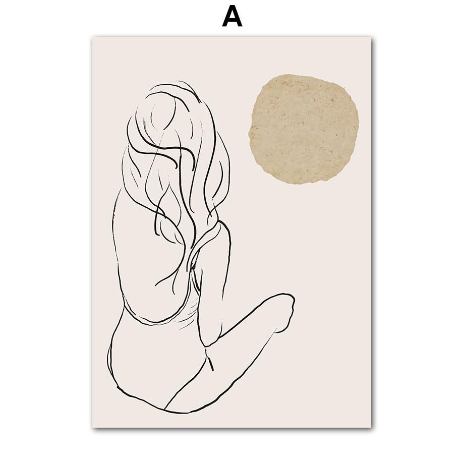 Abstract Minimalist Matisse Picasso Line Couple Wall Art Canvas Painting Posters And Prints Wall Pictures For Living Room Decor