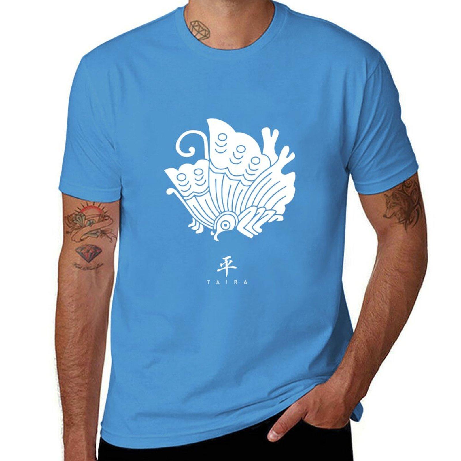 Taira Clan Family Crest Kamon  White Title Version Tshirt plus sizes summer clothes summer tops Mens tshirt S