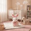 Floral Pattern Rabbit Plush Toy Big Bow Dress Bunny Plush Doll Cute Stuffed Rabbit  Kid Pillow