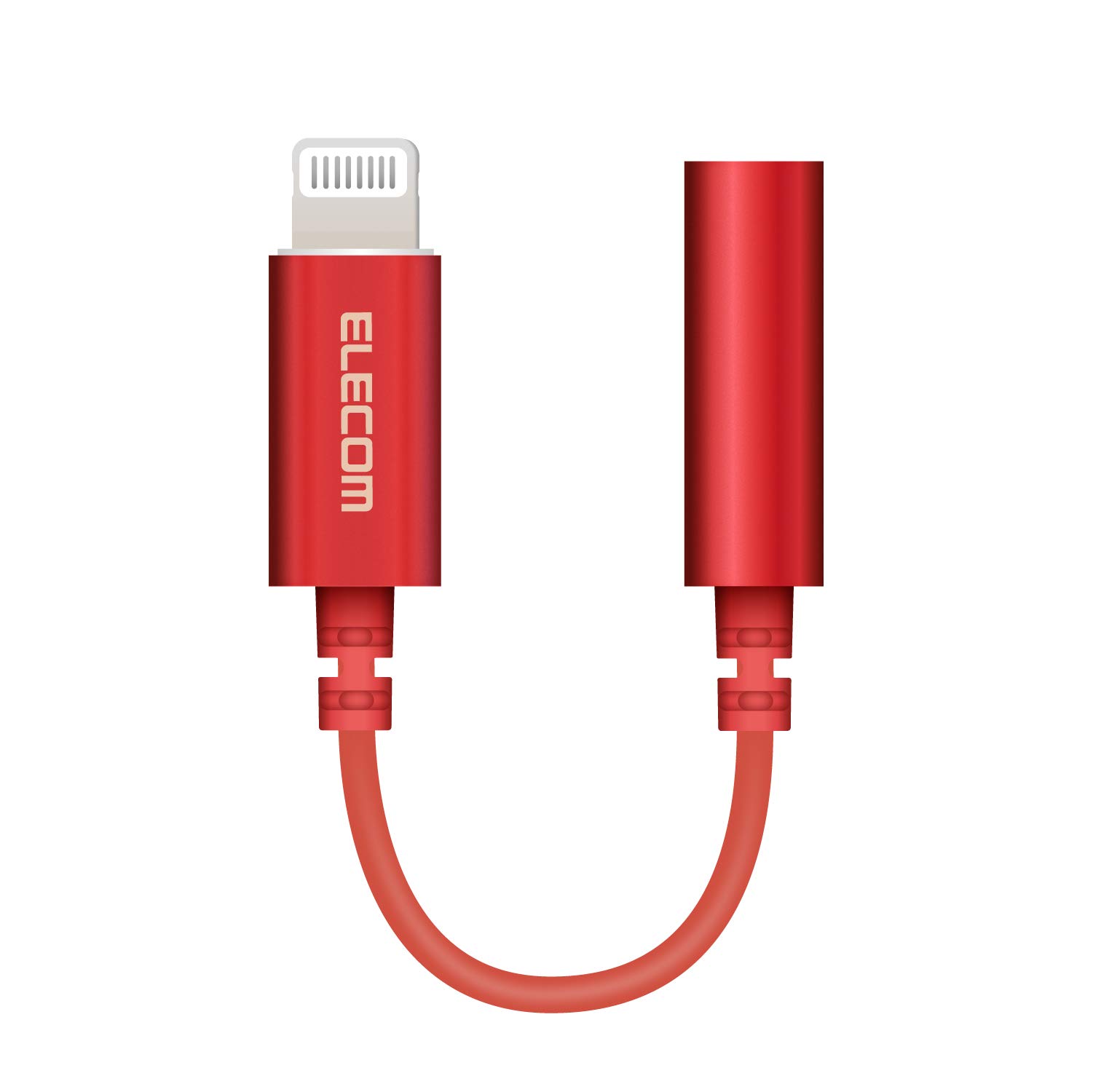 

ELECOM Lightning to 4-Pole Headphone Adapter Conversion Cable, Apple Certified, Red, MPA-XL35DS01RD