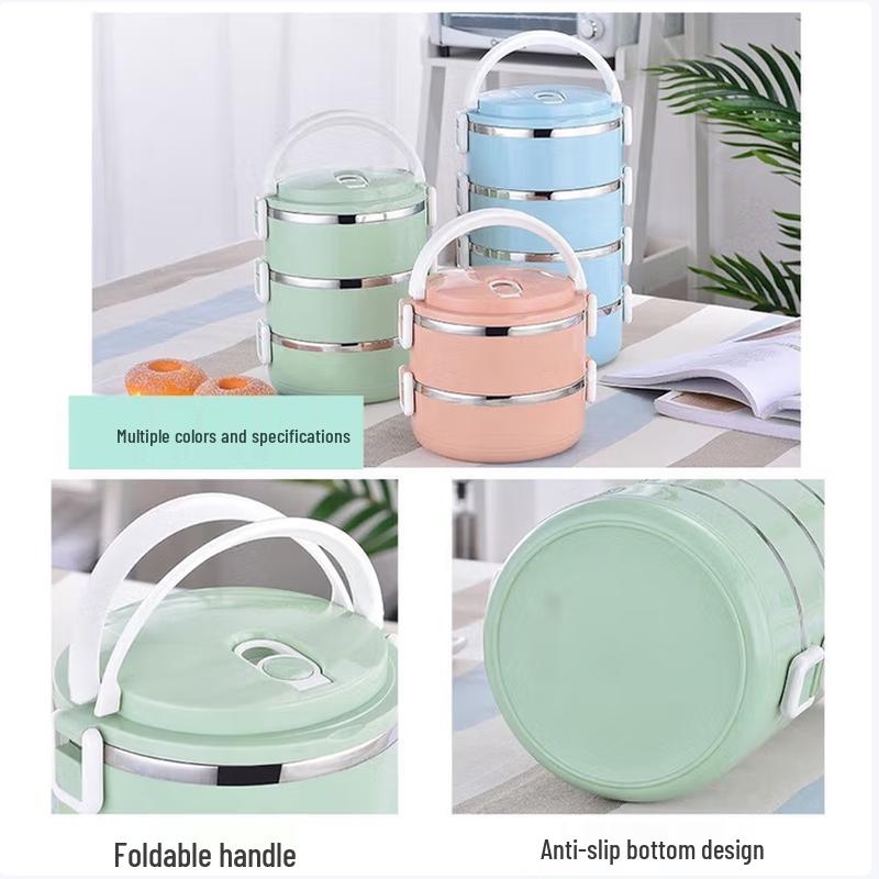 SIFAR Portable 3-Layer Stainless Steel Insulated Lunch Box