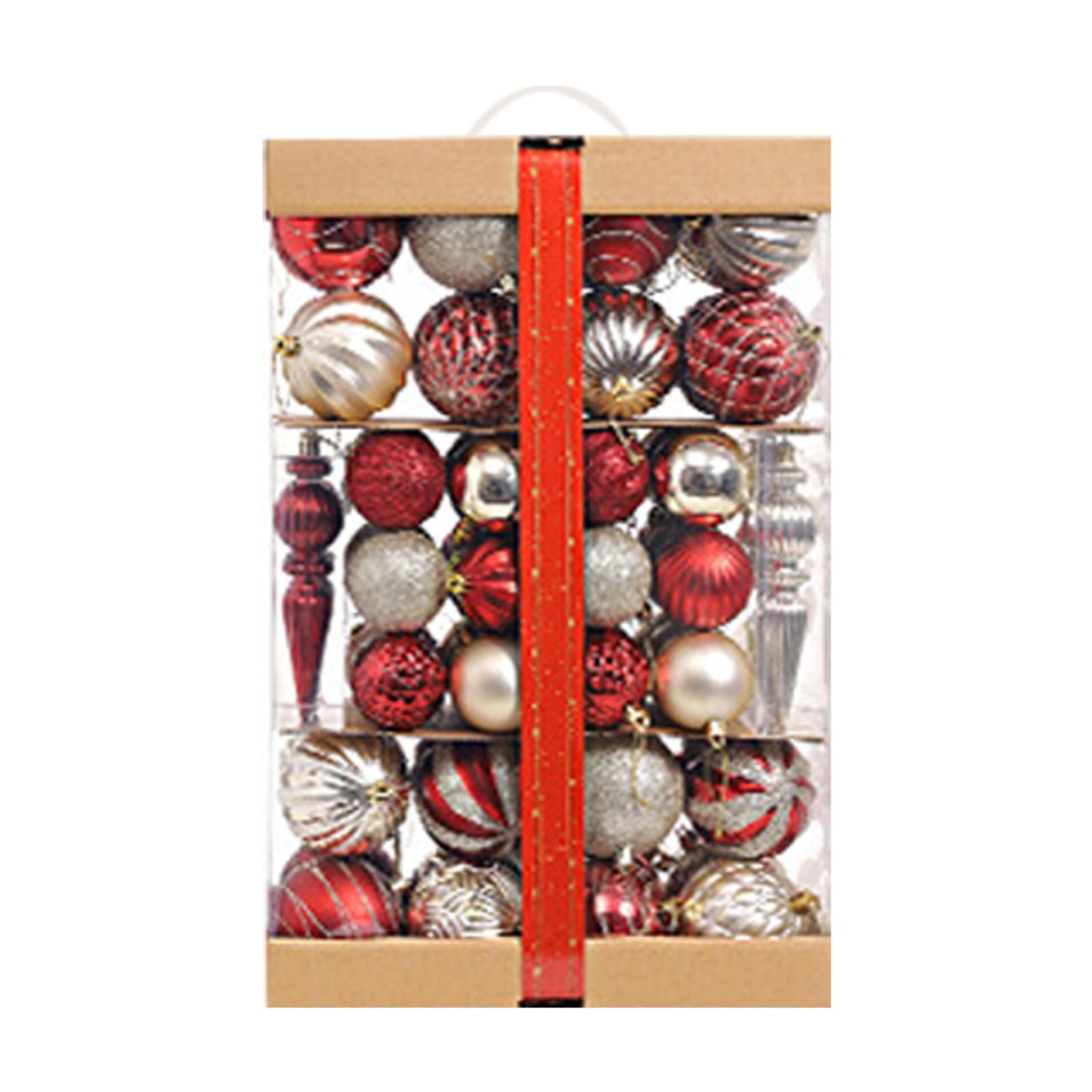 

74x Christmas Balls Ornaments Christmas Pendants Decorative Baubles Glitter Xmas Balls for Outdoor Festival Home Indoor Party