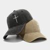 Streetwear Baseball Cap With Cross Stud Embroidery For Casual Men Women
