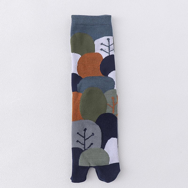 Nowość Skarpety Tabi Skarpety z dwoma palcami Styl japoński Kreskówkowe Rośliny Drzewo Sztuka Skarpety Harajuku Bawełniane Długie Skarpety z dwoma palcami Męska Moda
