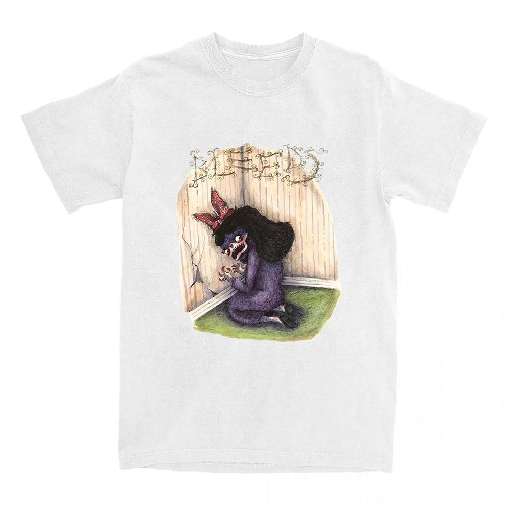 

Wednesday-band Bleeds Album Print T-shirt Short Sleeve Cotton Female Tshirts O-neck Loose Casual Women Men T Shirt Streetwear XXL белый