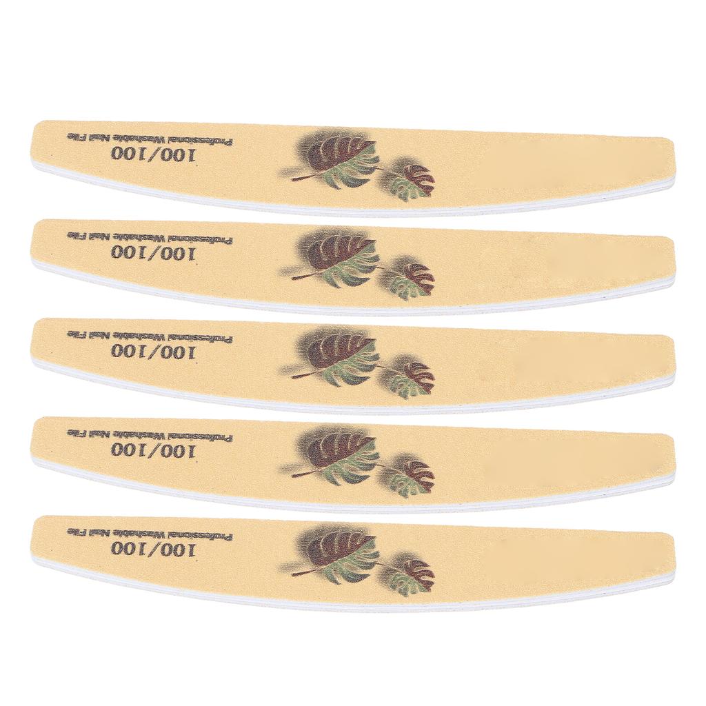 10pcs Nail File Professional Washable Reusable Double Sided Nail Buffer File Manicure Tool (Yellow)