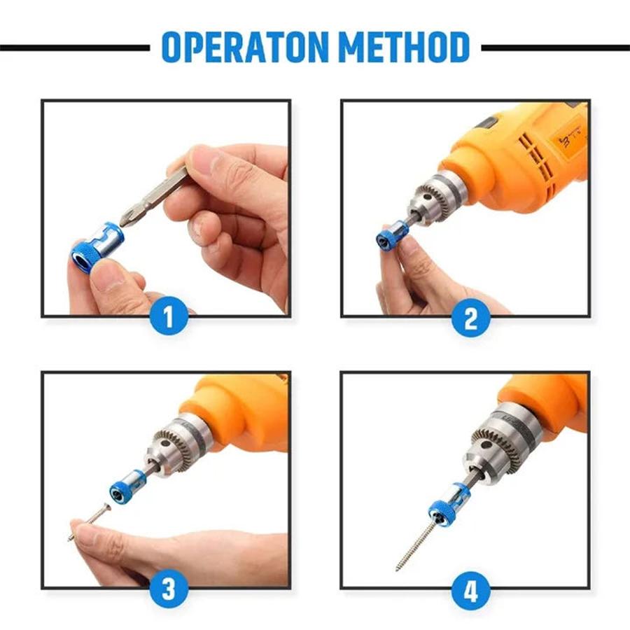 Universal 1/4 Batch Head Colored Magnetic Coil Metal Screwdriver Head Positioning Magnetizer Electric Tool Accessory Set