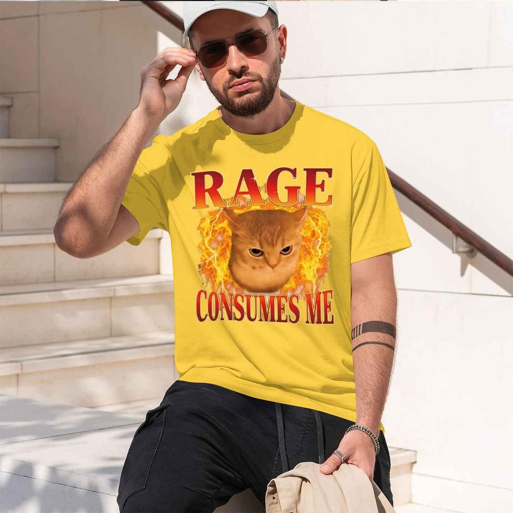Funny T Shirt Rage Consumes Me Tshirt For Unisexs Unisexs Kitten Graph Tee Casaul Crewne Short Sve 2026 New Model Shortsleeve Crew