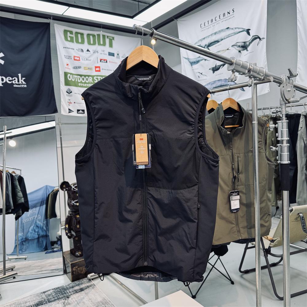 

Men s Waterproof Military-Style Lightweight Vest with Chest Pocket - Autumn/Winter Stand-Up Collar, Casual Outdoor Warmth L (70-77.5 kg)