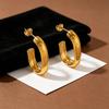 2026 Lightweight Luxury Gold U-Shaped Stainless Steel Earrings for Women
