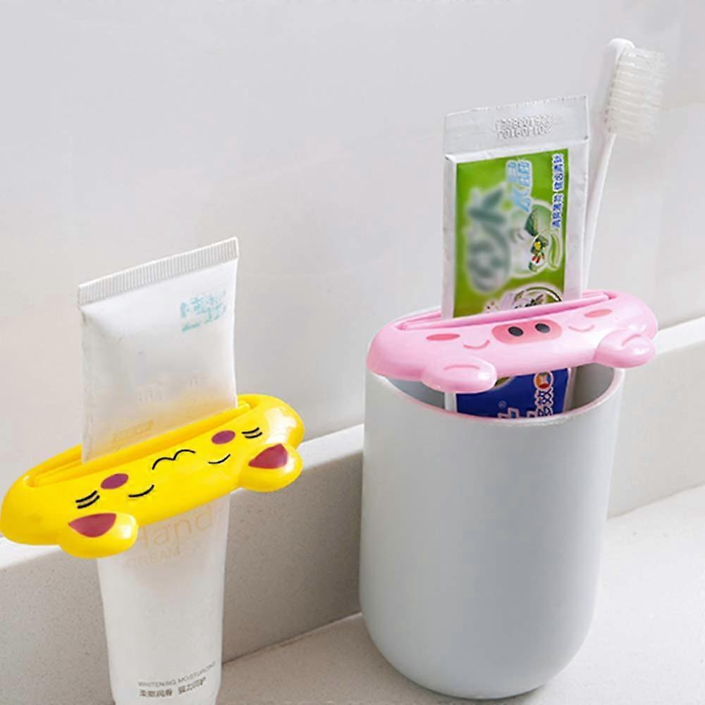 Toothpaste Tube Squeezer Dispenser, 10 Pack Cartoon Animal Plastic Toothpaste Clips for Bathroom-Panda,Pig,Frog